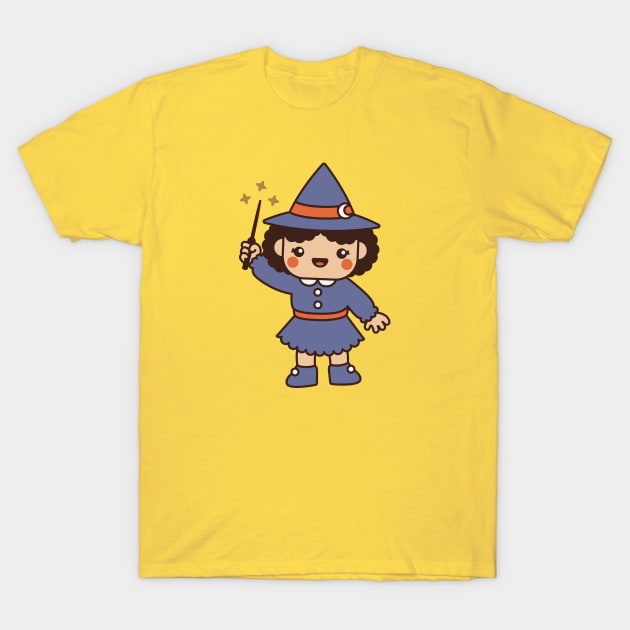 Kawaii Cute Cartoon Witch Kid T-Shirt by SLAG_Creative